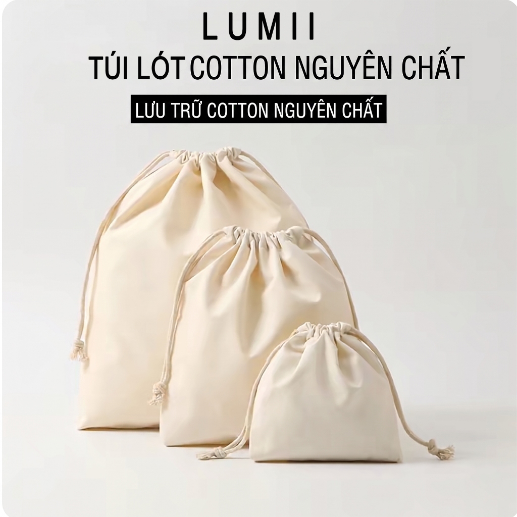 LUMII Túi lót vải cotton nguyên chất chuyên làm ruột lót túi xách đan móc len handmade