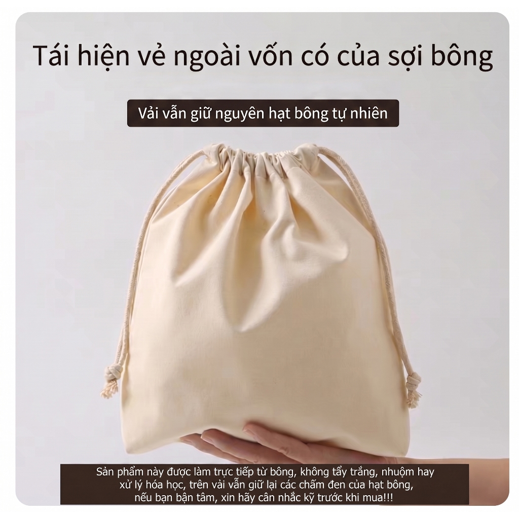 LUMII Túi lót vải cotton nguyên chất chuyên làm ruột lót túi xách đan móc len handmade