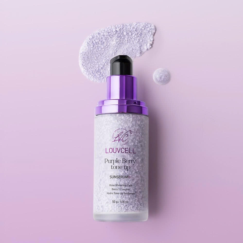 A140_ Chống nắng bọc viên nang tím Louvcell nâng tone tự nhiên, hiệu chỉnh sắc da SPF 50+ PA ++++