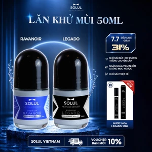 Lăn Khử Mùi Nam SOLUL 50ml dưỡng ẩm kiểm soát mồ hôi, Không Ô Vàng Áo,Hương Thơm Lịch Lãm