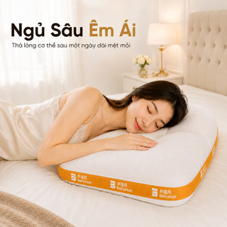 [MUA GỐI TẶNG CHUỐI] Gối ngủ công thái học CozyElite Bananue bông gòn cao cấp chuẩn y khoa