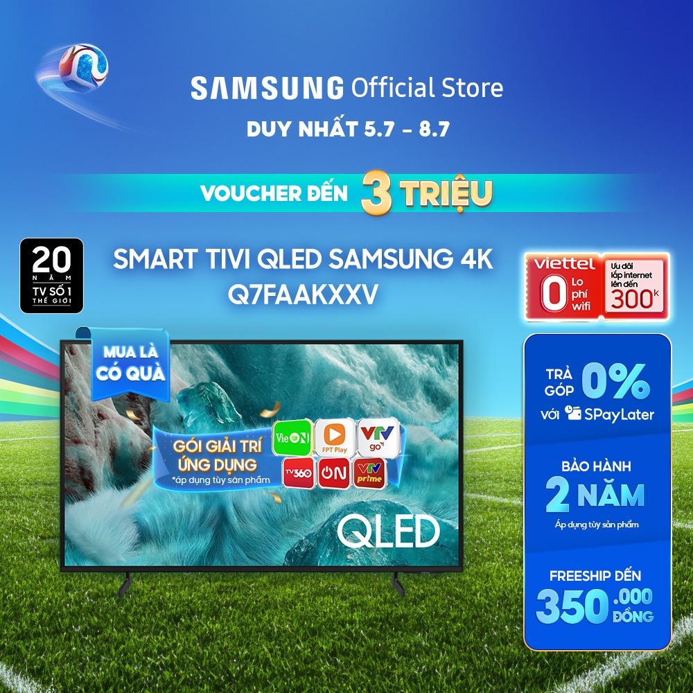 Smart Tivi Samsung QLED Q7F 4K Samsung Vision AI Smart TV (2025) - Miễn phí lắp đặt