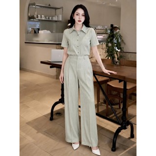 Set Đồ Nữ 𝐂𝐂𝐇𝐀𝐓 Dáng Suông Alisa Basic Sang Trọng Chất Liệu Đũi Xước Cao Cấp 16BND2053ST