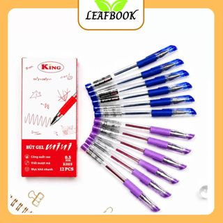 LEAFBOOK Bút Gel Mực Nước K009 - Viết Gel Mini Hàng Chuẩn, Ngòi 0,5mm, Chữ Đẹp, Viết Êm nét mảnh dành cho học sinh
