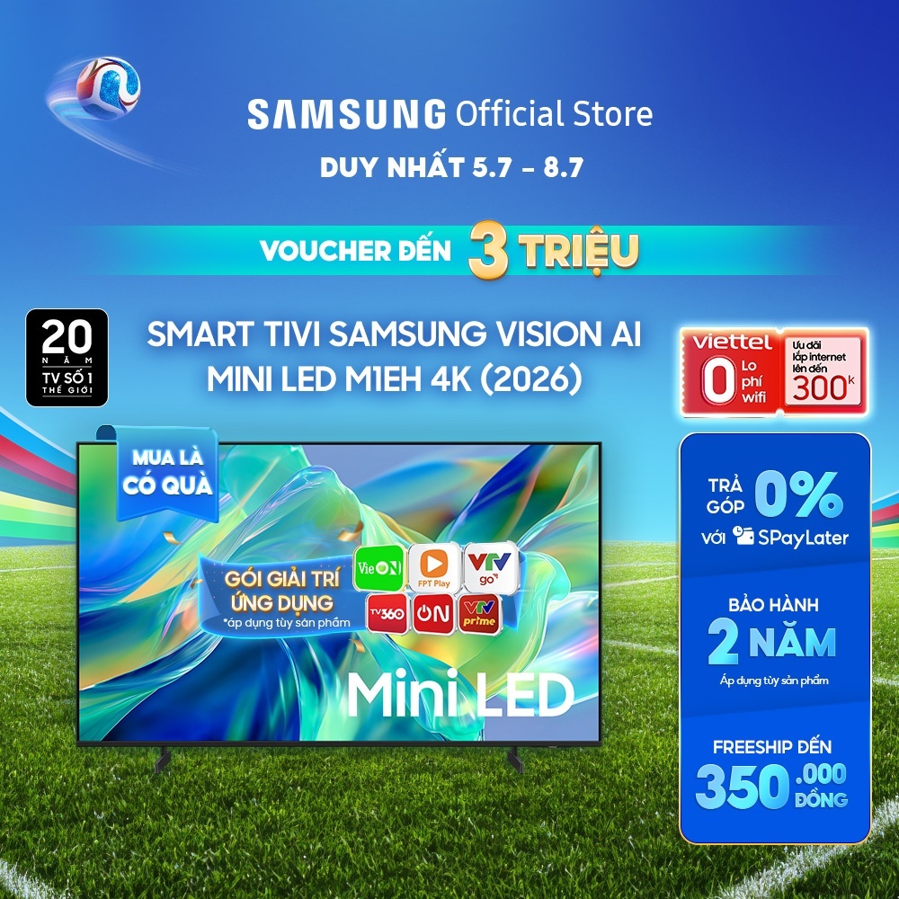 Smart Tivi Samsung Mini LED M1EH 4K Samsung Vision AI Smart TV (2026)