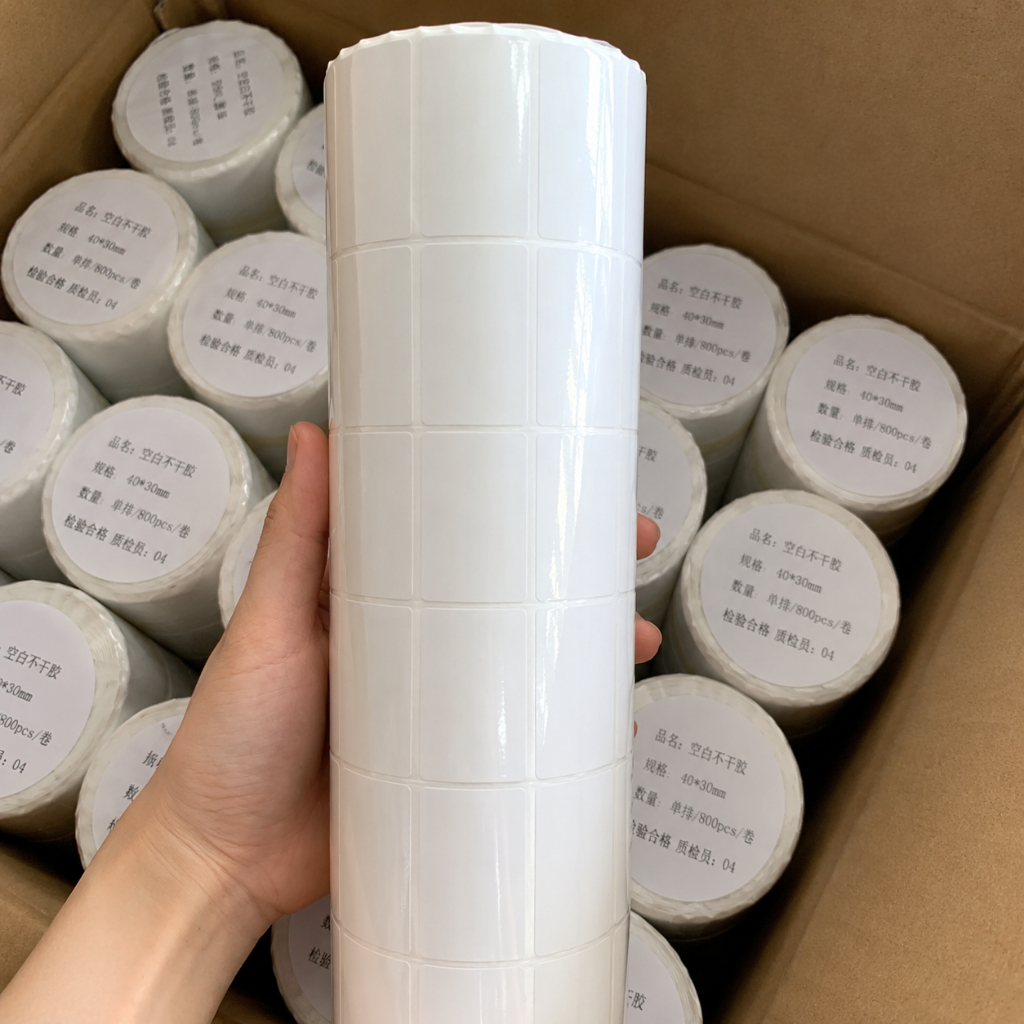 [10 CUỘN]Tem In Nhiệt Cuộn Trắng Không Cần Mực - Decal In Mã Vạch, Tem Đơn Hàng, Tem Hàng Hóa Bám Dính Tốt