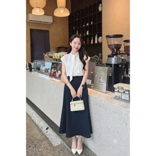 Áo lụa cổ xoắn