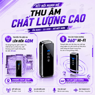 Mic Thu Âm Không Dây VUASI M31 - Bật Tắt Lọc Ồn Hiệu Quả - Micro Cài Áo, Quay Video , Chất Lượng Cao