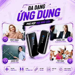 Mic Thu Âm Không Dây VUASI M31 - Bật Tắt Lọc Ồn Hiệu Quả - Micro Cài Áo, Quay Video , Chất Lượng Cao