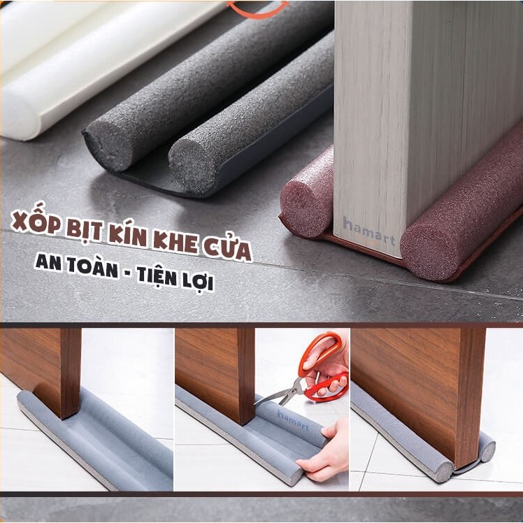 Thanh xốp chặn cửa dài 95cm [ 4 màu ] chắn cửa, chống thoát hơi máy lạnh ngăn côn trùng, bụi bẩn