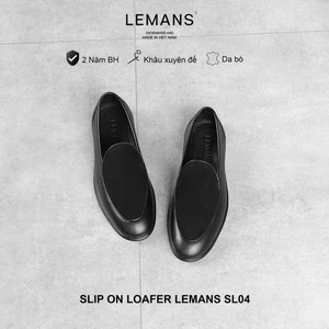 Giày công sở Slip on Loafer Lemans - SL04.2 da bò, đế êm chân, giày công sở trẻ trung, BH 12 tháng