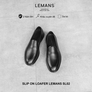 Giày công sở Slip on Loafer Lemans - SL02.2 da bò, đế êm chân, giày công sở trẻ trung, BH 12T