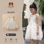 Đầm bé gái be ren cổ bèo, ren có chân , từ 9-37kg