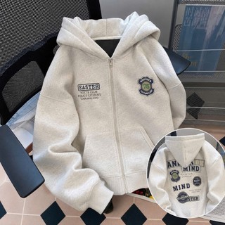 Áo Khoác Hoodie Zip KONOVA Form Rộng Boxy Nỉ Lót Lông Dày 2 Lớp Có Mũ Khóa Kéo EASTER
