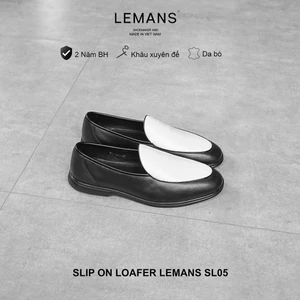 Giày công sở Slip on Loafer Lemans - SL05.2 da bò, đế êm chân, giày công sở trẻ trung, BH 12 tháng