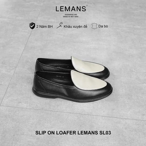 Giày công sở Slip on Loafer Lemans - SL03.2 da bò, đế êm chân, giày công sở trẻ trung, BH 12 tháng