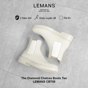 Giày da NuBuck Chelsea Boots nam LEMANS màu Tan, đế thơm tăng cao 4cm, BH 24 tháng