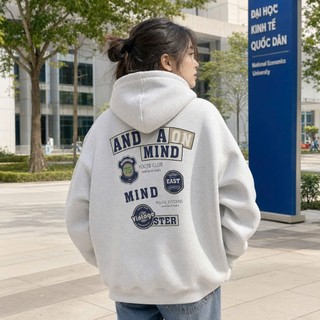 Áo Khoác Hoodie Zip KONOVA Form Rộng Boxy Nỉ Lót Lông Dày 2 Lớp Có Mũ Khóa Kéo EASTER