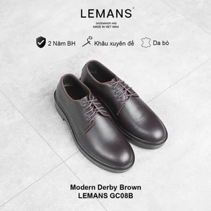 Giày da bò Modern Derby Brown LEMANS GC08N - Bảo hành chính hãng 24 tháng toàn quốc