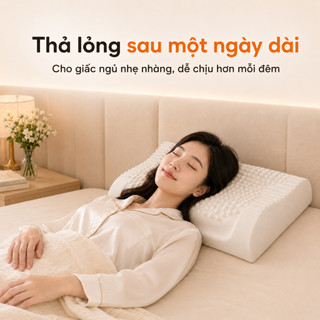 Gối Ngủ Cao Su Non Công Thái Học CozySilky, Giảm Đau Cổ Vai Gáy, Ngủ Ngon Giấc