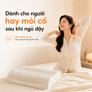 Gối Ngủ Cao Su Non Công Thái Học CozySilky, Giảm Đau Cổ Vai Gáy, Ngủ Ngon Giấc