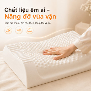 Gối Ngủ Cao Su Non Công Thái Học CozySilky, Giảm Đau Cổ Vai Gáy, Ngủ Ngon Giấc