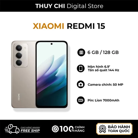 Điện thoại Xiaomi Redmi 15 6GB/128GB - Hàng Chính Hãng Xiaomi Việt Nam