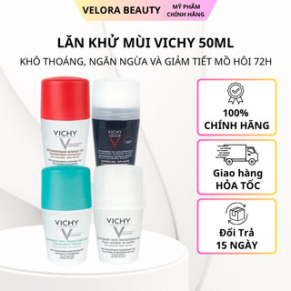 Lăn khử mùi Vichy 50ml khô thoáng ngăn ngừa và giảm tiết mồ hôi 72H không gây kích ứng sạm da