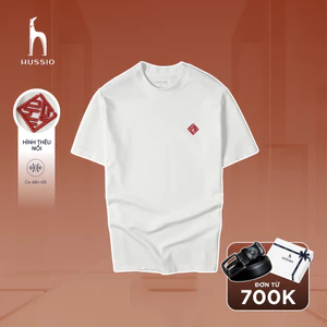 Áo Thun nam phiên bản Tết thêu nổi chữ “NHƯ Ý” may mắn, vải Cotton thoáng mát, mềm mại - HUSSIO