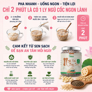 Ngũ Cốc Bột Sen Yến Mạch Hạt Chia- Ăn Healthy Chỉ Cần 2 Phút, Dễ Dùng| Sen Sạch VietGap