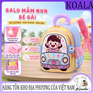 Ba lô trẻ em mẫu giáo bé gái 3D hoạt hình ba lô xe hơi dễ thương nhẹ cặp đi học