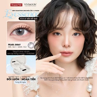 Lens cận khóa ẩm VIVIMOON màu nâu xám Pearl Gray, kính áp tròng hạn sử dụng 3 - 6 tháng