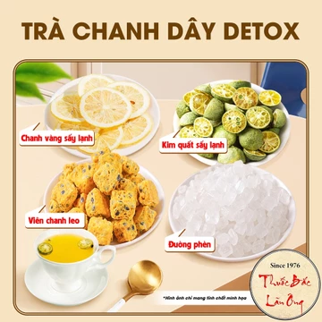 Trà chanh dây detox, trà trái cây sấy khô hỗ trợ tiêu hóa, tiêu mỡ, giảm cân an toàn, hiệu quả