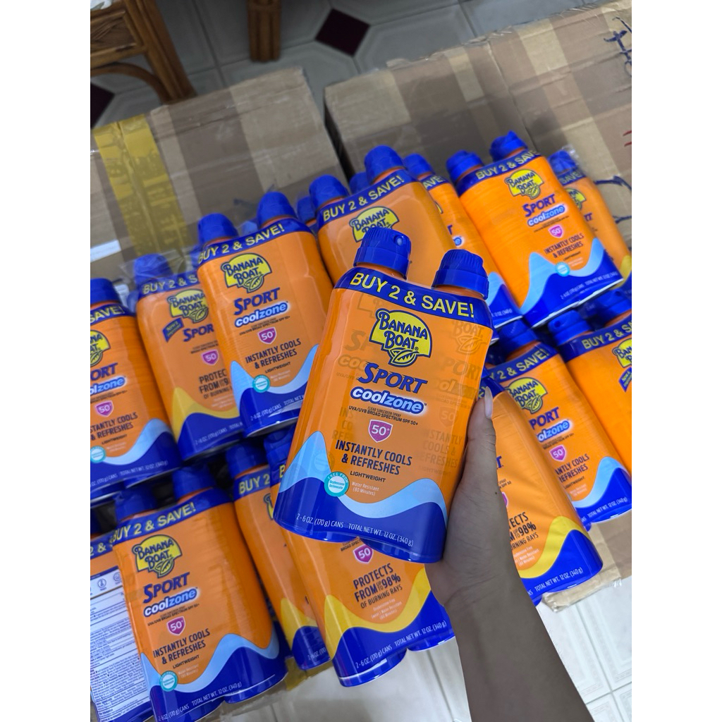 [HOẢ TỐC HCM] XỊT CHỐNG NẮNG BANANA BOAT COOLZONE & SPORT SPF50+