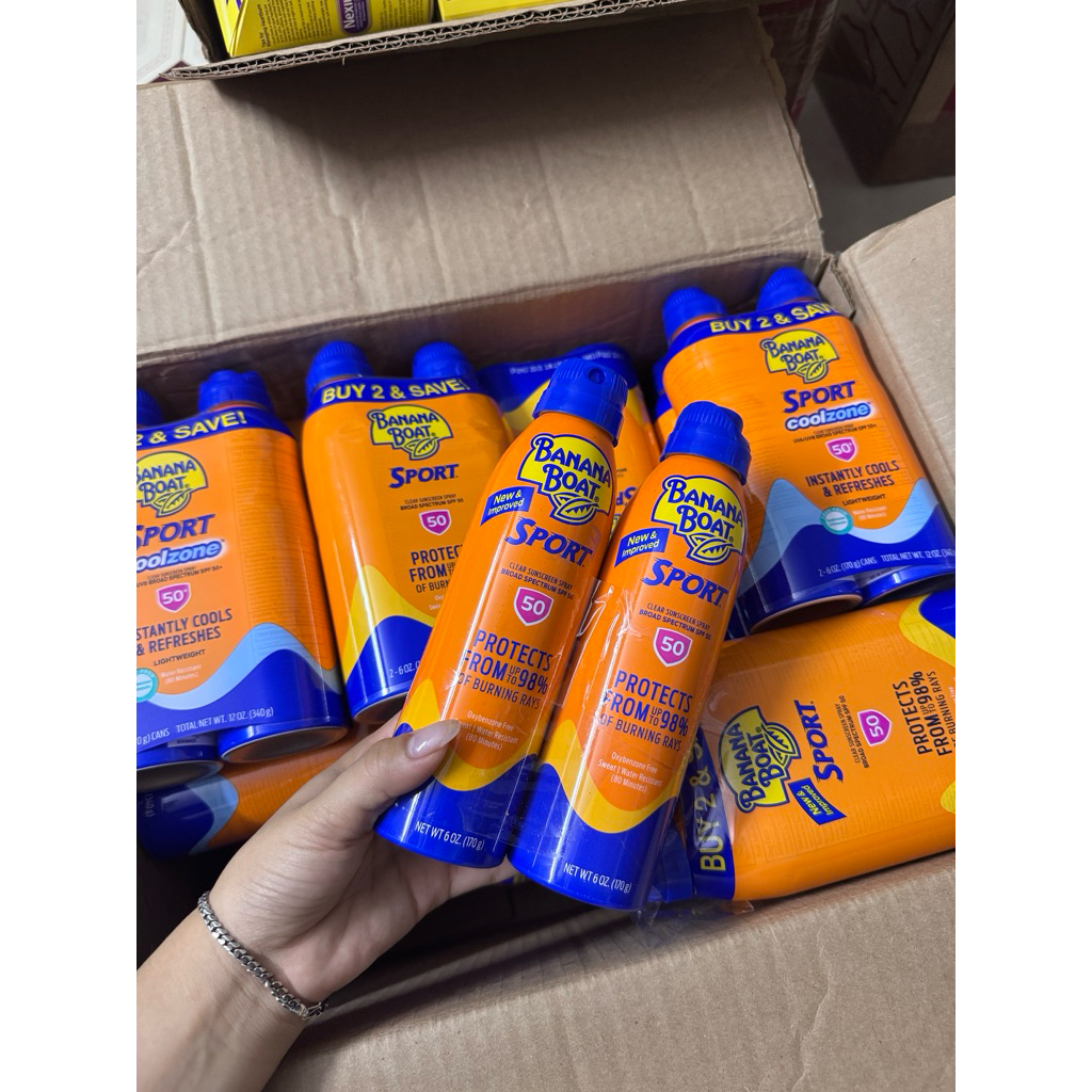 [HOẢ TỐC HCM] XỊT CHỐNG NẮNG BANANA BOAT COOLZONE & SPORT SPF50+
