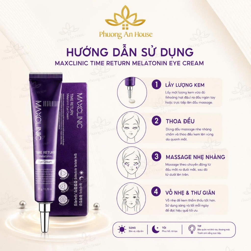 Kem Dưỡng Vùng Mắt Maxclinic Time Return Melatonn Eye Cream 20g