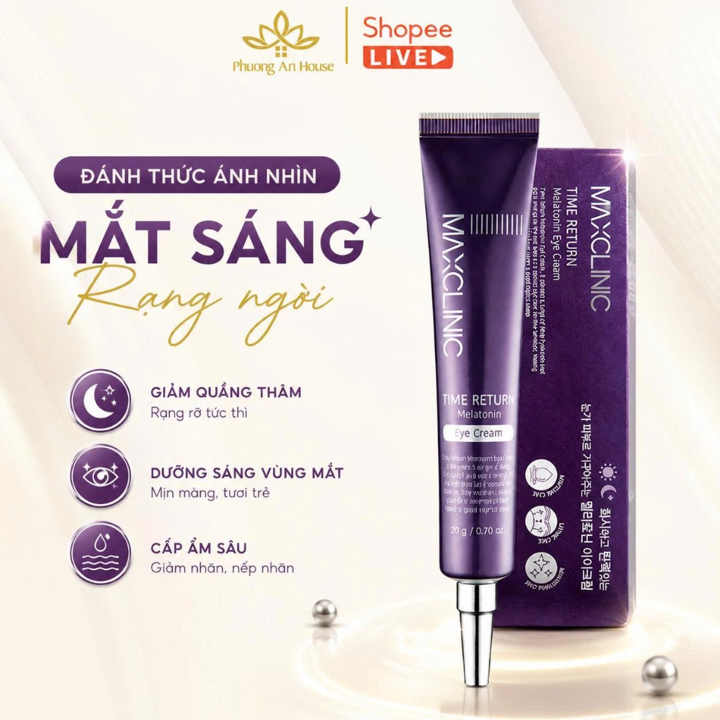 Kem Dưỡng Vùng Mắt Maxclinic Time Return Melatonn Eye Cream 20g