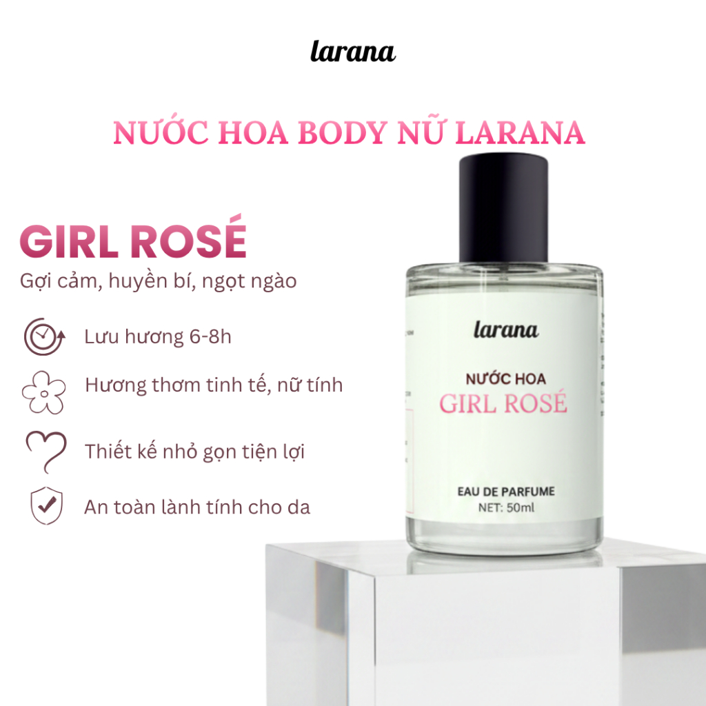 Nước hoa nữ Good Girl/Girl Rosé thương hiệu Larana hương thơm ngọt ngào quyến rũ, nữ tính dung tích tùy chọn