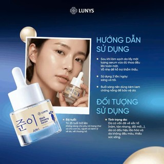 LUNYS Tinh Chất Serum Black Ginseng Dưỡng Trắng Sáng Da, Cải Thiện Thâm Sạm, Hỗ Trợ Chậm Lão Hóa