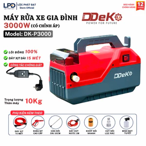 Máy Rửa Xe Gia Đình DEKO DK-P3000A Có Chỉnh Áp, Lõi Đồng, Lưu Lượng 11 L/P, Có ốp bảo vệ mặt đồng hồ