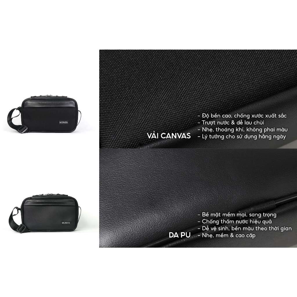 Túi Đeo Chéo M13 – Vải Canvas Phối Da PU