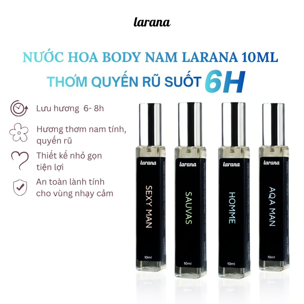 Nước hoa nam chính hãng Larana Eau De Parfume 10ml, Hương thơm sang trọng, mạnh mẽ, cuốn hút phái nữ