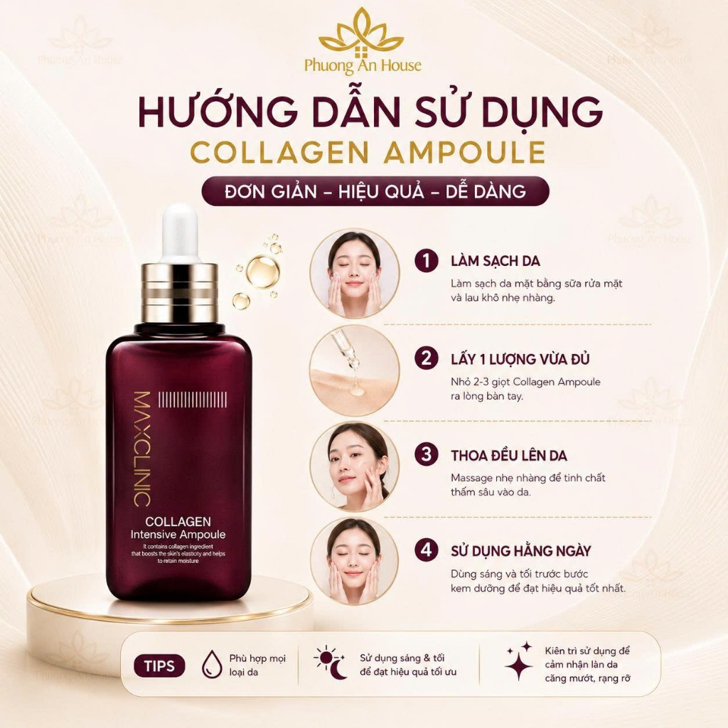 Serum Collagen Dưỡng Da Và Ngăn Ngừa Lão Hóa Maxclinic Collagen Intensive Ampoule 100ml