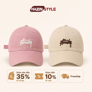 Combo 2 Mũ Lưỡi Trai Nam Nữ Amike Thêu Chữ Nổi Form Hàn Quốc - Mũ Cotton Unisex Cao Cấp Che Nắng Thời Trang