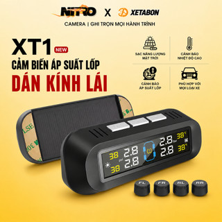Cảm biến áp suất lốp ô tô van ngoài kí hiệu tiếng anh, Pin năng lượng mặt trời, màn hình LCD, kèm sạc rời, dụng cụ lắp