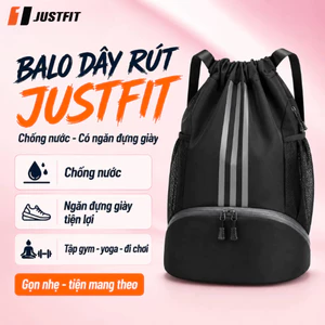 Balo Dây Rút JUSTFIT Chống Nước, Có Ngăn Đựng Giày Tập Yoga, Gym, Dạo phố