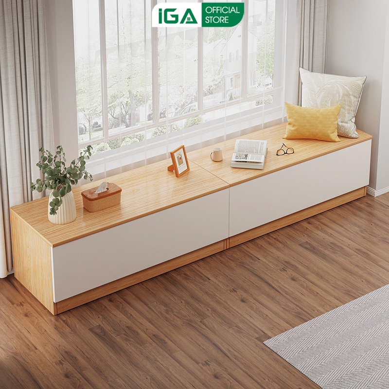 Tủ để đồ, hộp lưu trữ đồ kết hợp ghế ngồi trang trí phong cách hiện đại IGA - GP131
