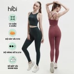 Set đồ tập Yoga Luxury Hibi Sports H186 kiểu áo croptop 4 dây đan chéo, kèm mút ngực — ảnh 1