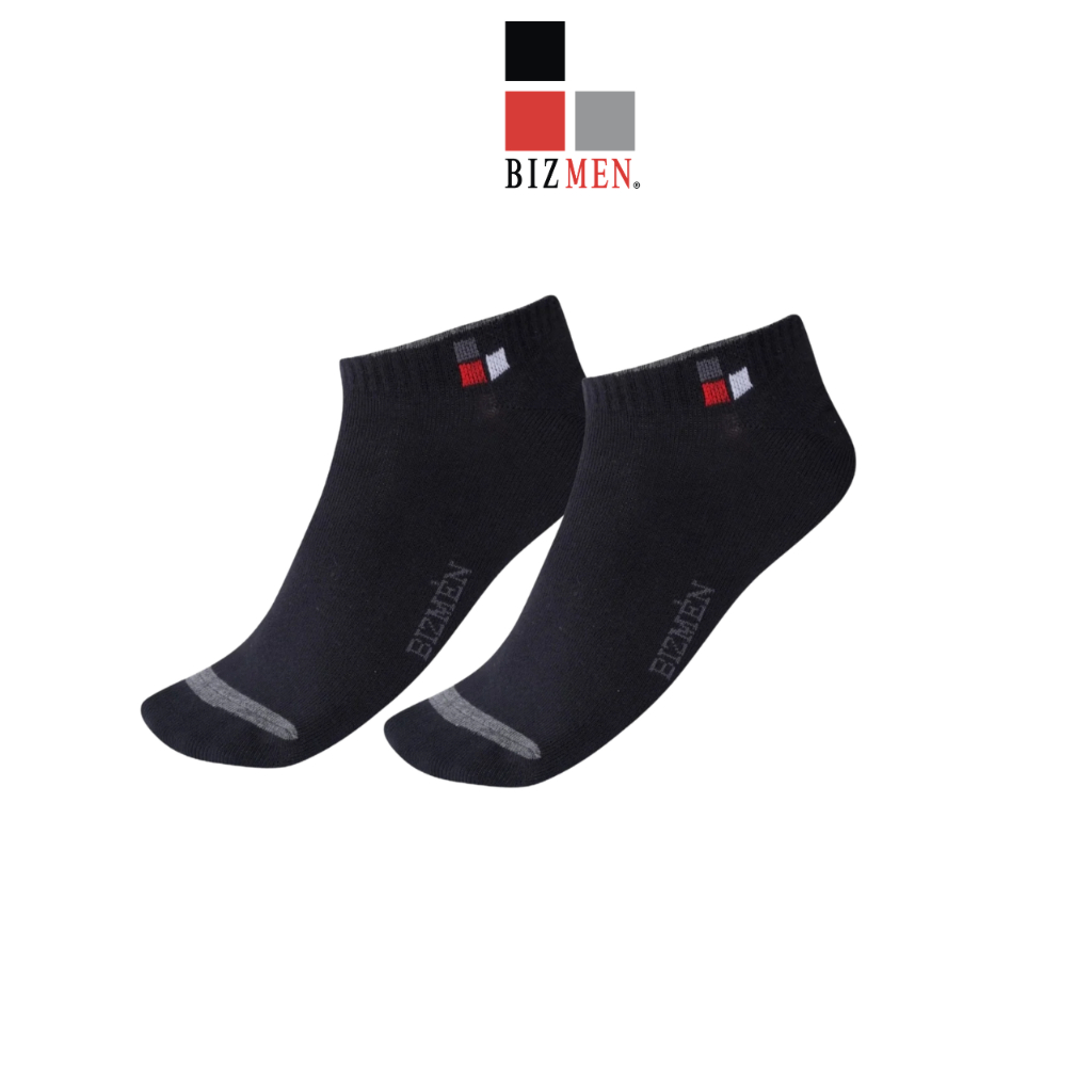 Bộ 2 tất vớ nam cổ ngắn Bizmen sợi cotton cao cấp, thấm hút mồ hôi tốt BSC006EDP02