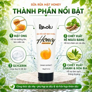 Sữa Rửa Mặt Revolu Honey 100g - Kiểm Soát Nhờn, Chiết Xuất Mật Ong Và Rễ Ngưu Bàng